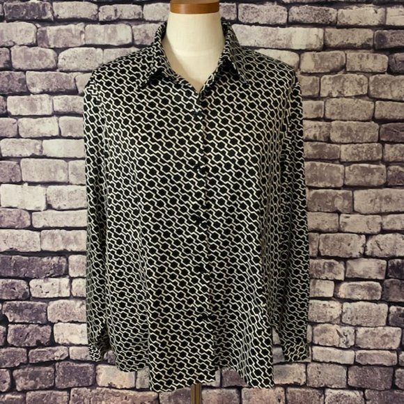 Nygard Tops - Nygard Black & White Button Down Blouse Size 16
